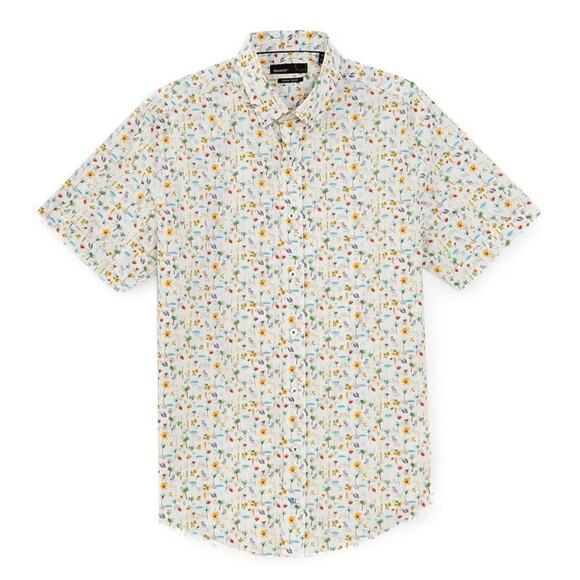 Quieti Performance Stretch Men's XL Tropical Island Vacation Surf Button Shirt - Picture 1 of 9